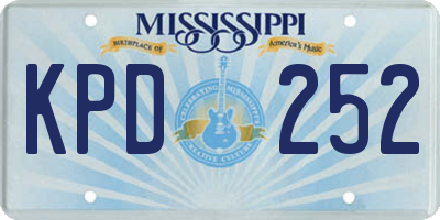 MS license plate KPD252