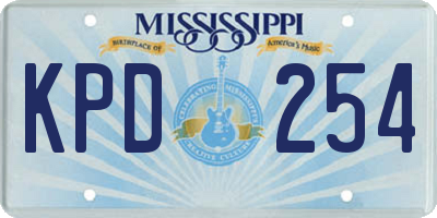 MS license plate KPD254