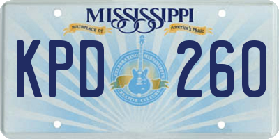 MS license plate KPD260
