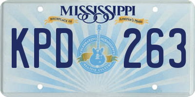 MS license plate KPD263