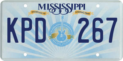 MS license plate KPD267