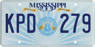 MS license plate KPD279