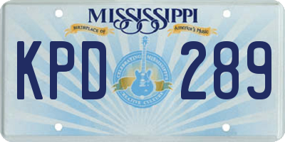 MS license plate KPD289