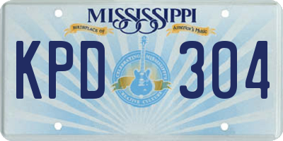 MS license plate KPD304