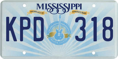 MS license plate KPD318