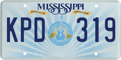 MS license plate KPD319