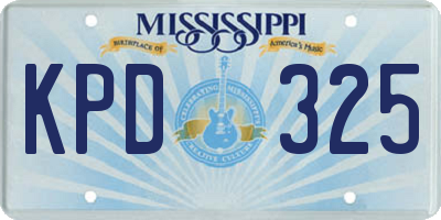 MS license plate KPD325