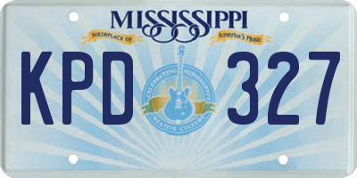 MS license plate KPD327