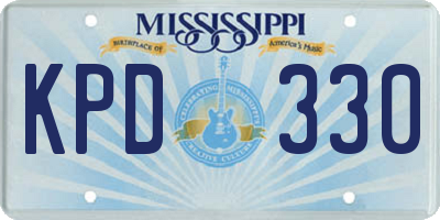 MS license plate KPD330