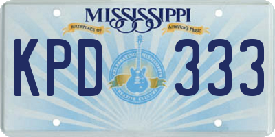 MS license plate KPD333