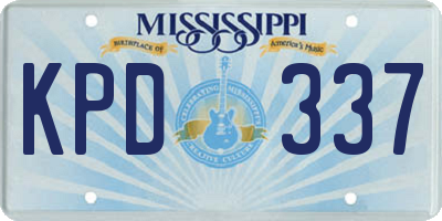 MS license plate KPD337
