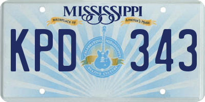 MS license plate KPD343