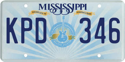 MS license plate KPD346