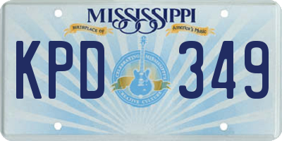MS license plate KPD349