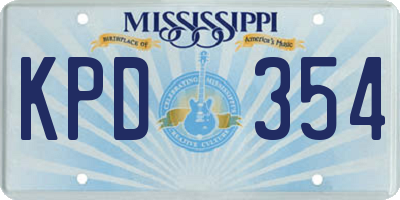 MS license plate KPD354