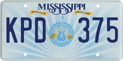 MS license plate KPD375