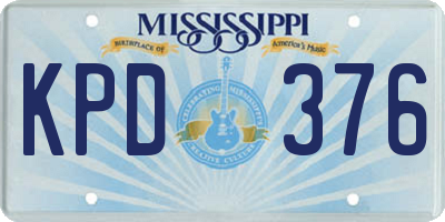 MS license plate KPD376