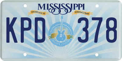 MS license plate KPD378