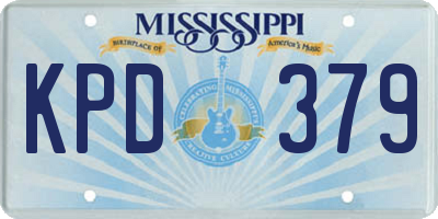 MS license plate KPD379