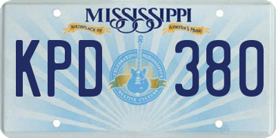 MS license plate KPD380