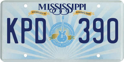 MS license plate KPD390