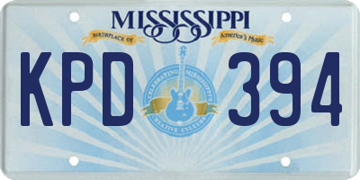 MS license plate KPD394