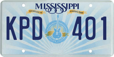 MS license plate KPD401