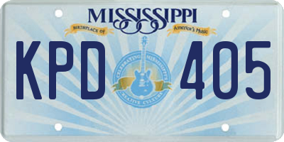 MS license plate KPD405
