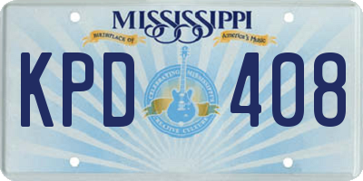 MS license plate KPD408