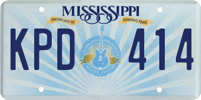 MS license plate KPD414
