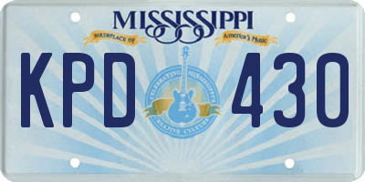 MS license plate KPD430