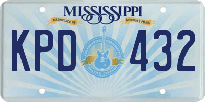 MS license plate KPD432
