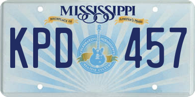 MS license plate KPD457