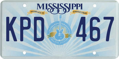 MS license plate KPD467