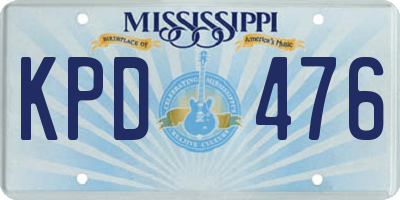 MS license plate KPD476