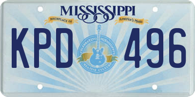MS license plate KPD496
