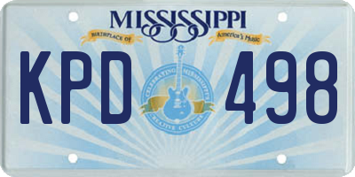 MS license plate KPD498