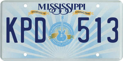 MS license plate KPD513