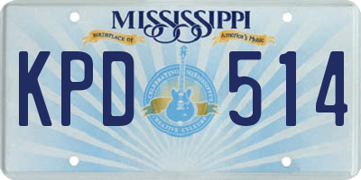 MS license plate KPD514