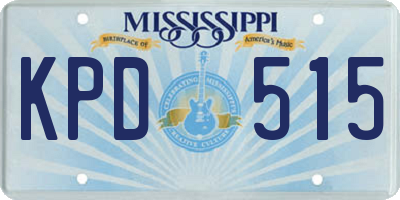 MS license plate KPD515