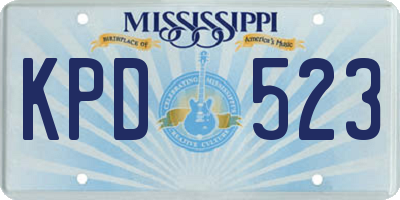 MS license plate KPD523