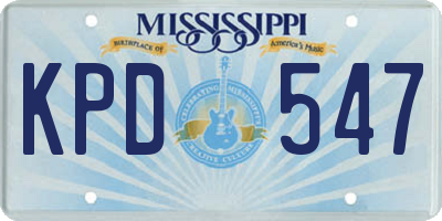 MS license plate KPD547