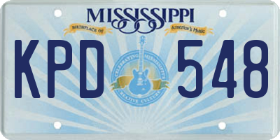 MS license plate KPD548