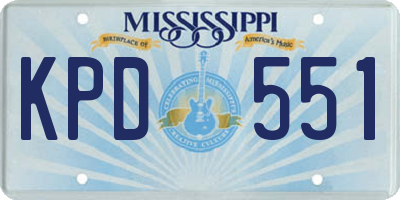 MS license plate KPD551