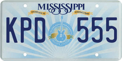 MS license plate KPD555