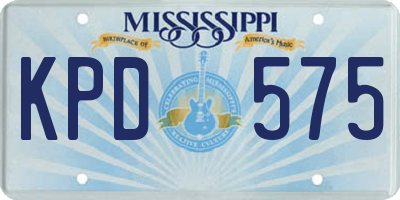 MS license plate KPD575