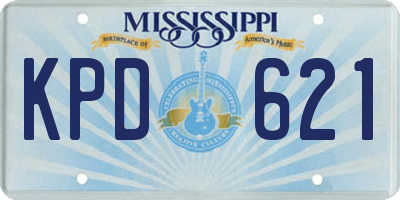 MS license plate KPD621