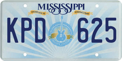 MS license plate KPD625