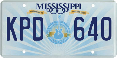 MS license plate KPD640