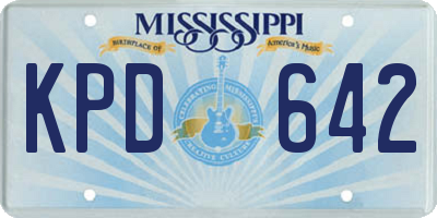 MS license plate KPD642